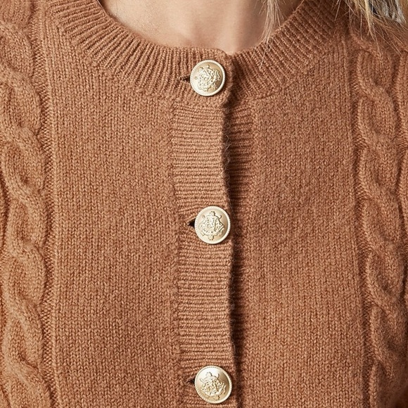J Crew Caramel Alpaca Merino Button front Cardigan, Small - Picture 4 of 12